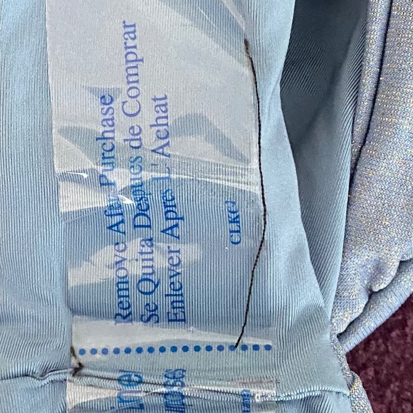 Soluna swimsuit denim blue sparkly adjustable straps, removable bra pads, - Picture 11 of 16